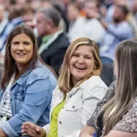 Image of three women attending an AmericanHort event.